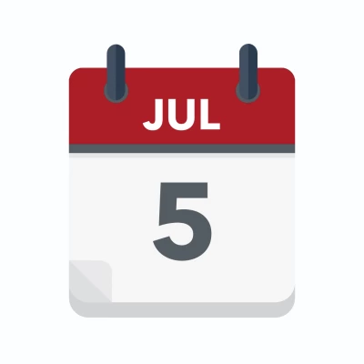 Calendar icon showing 5th July