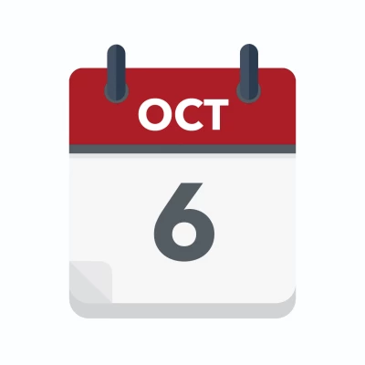 Calendar icon showing 6th October