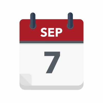 Calendar icon showing 7th September