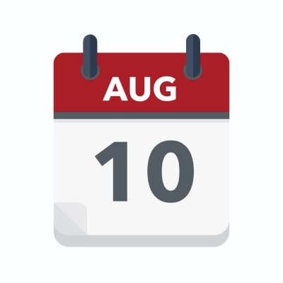Calendar icon showing 10th August