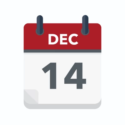 Calendar icon showing 14th December