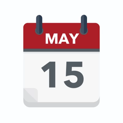 Calendar icon showing 15th May