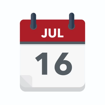 Calendar icon showing 16th July
