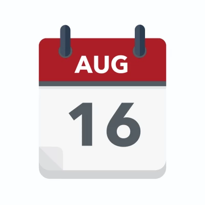 Calendar icon showing 16th August