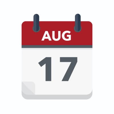 Calendar icon showing 17th August