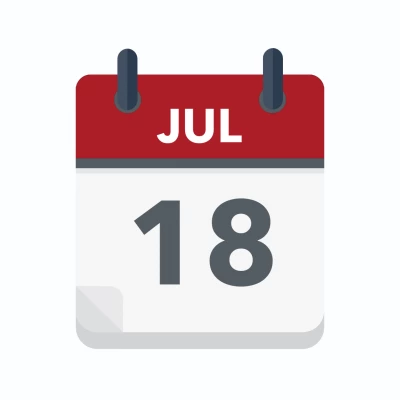 Calendar icon showing 18th July