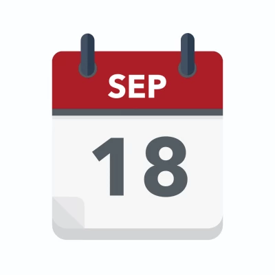 Calendar icon showing 18th September