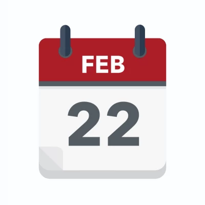 Calendar icon showing 22nd February