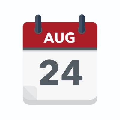 Calendar icon showing 24th August