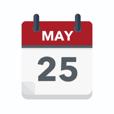 Calendar icon showing 25th May