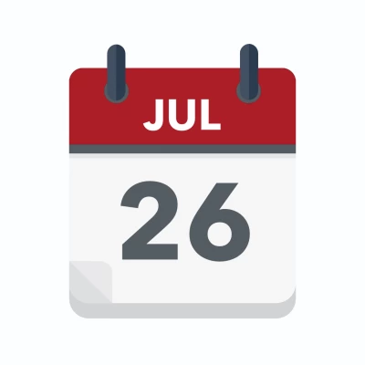 Calendar icon showing 26th July