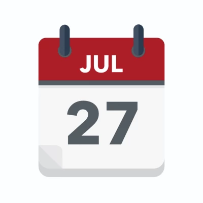 Calendar icon showing 27th July