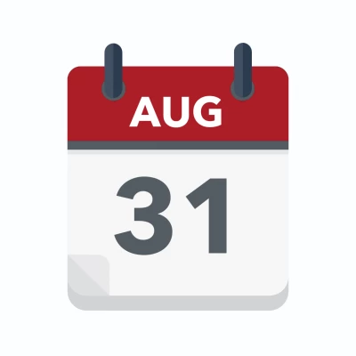 Calendar icon showing 31st August