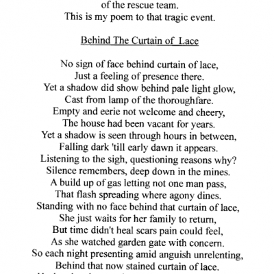 Poem for the Minnie Pit Disaster by Peter Hodgkins_220117
